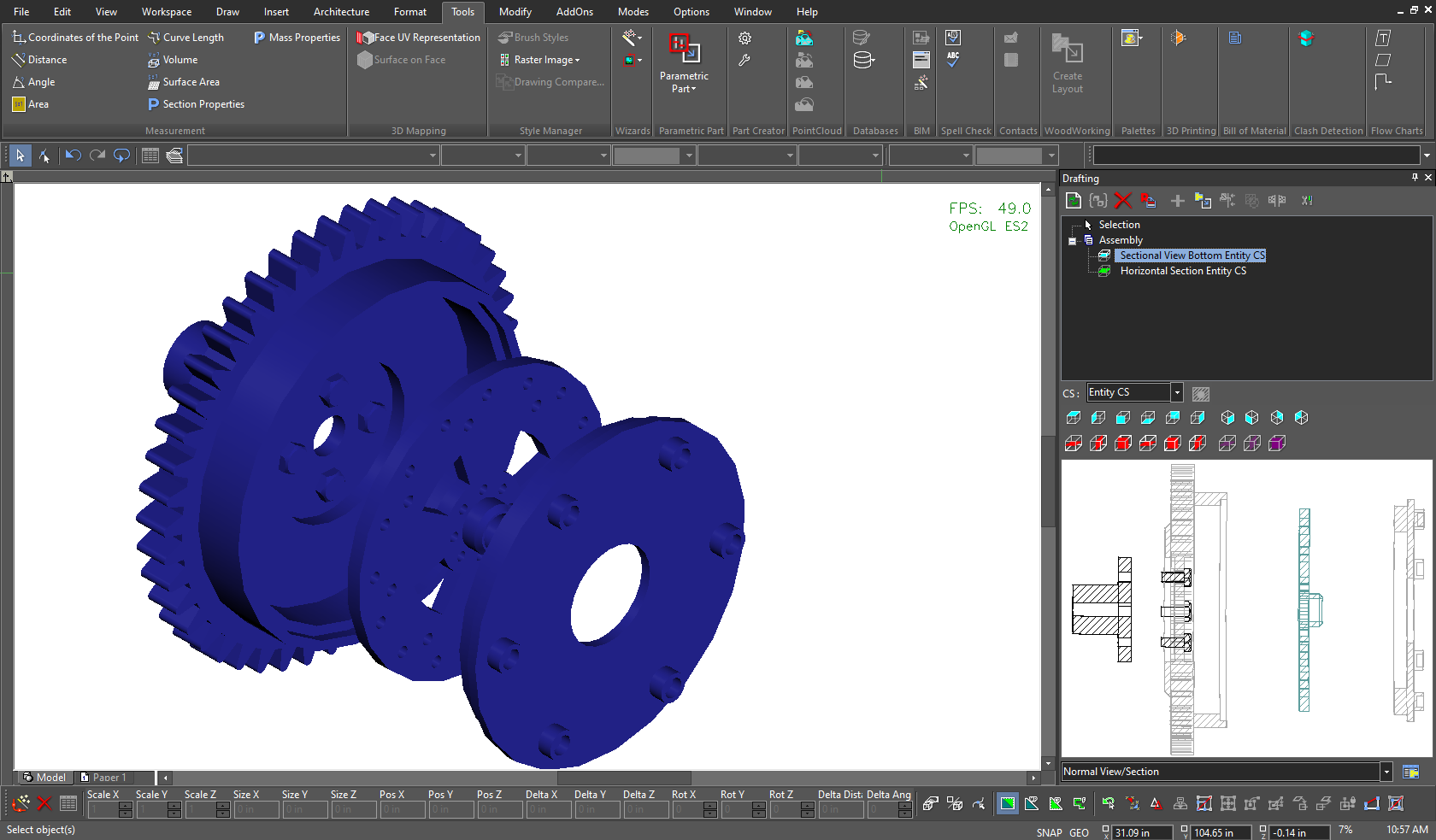 TurboCAD Drafting Palette